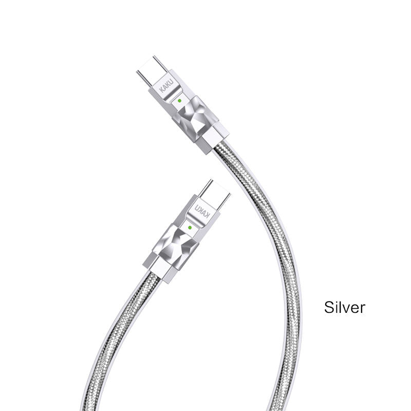 Kaku KSC-956 BAIZHE Type-C to C Fast Charging Data Cable, Silver