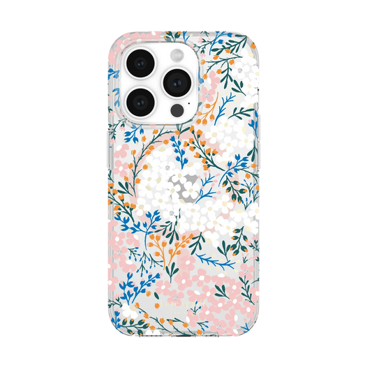 Kate Spade New York iPhone 15 Pro Protective Hardshell Case with MagSafe, Multi Floral/Rose/Pac