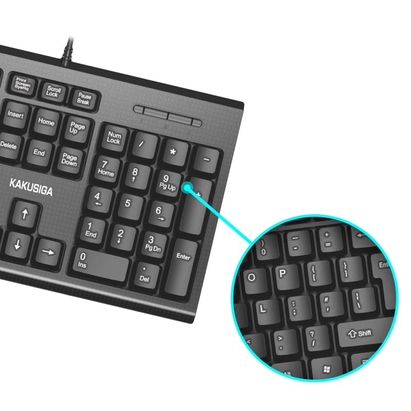 Kaku Usb Wired Keyboard, Black, KSC-359 AOBO
