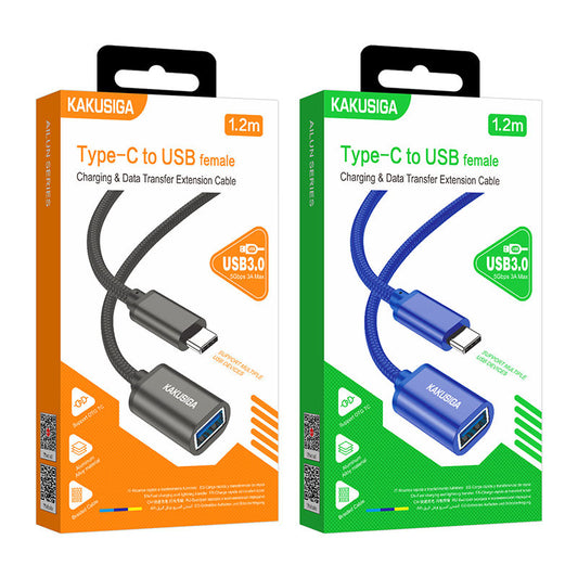 Kaku Type-C To USB Female USB3.0 Charging Data Extension Cable,